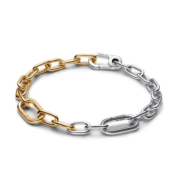 563689C00-5 Sterling silver and 14k gold-plated link bracelet