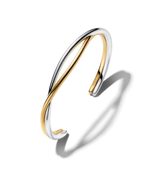 564656C00-2 Sterling silver and 14k gold-plated open bangle