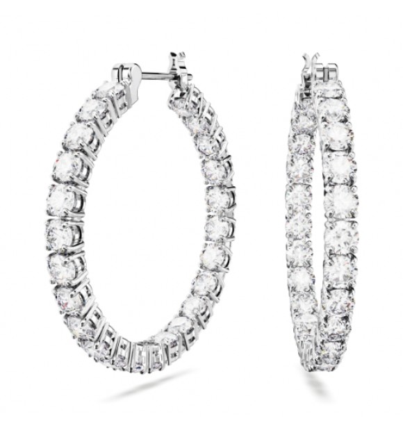 SWAROVSKI MATRIX:PE HOOP M WHI/RHS