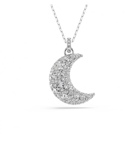 SWAROVSKI COLLAR LUNA BLANCO BAÑO DE RODIO
