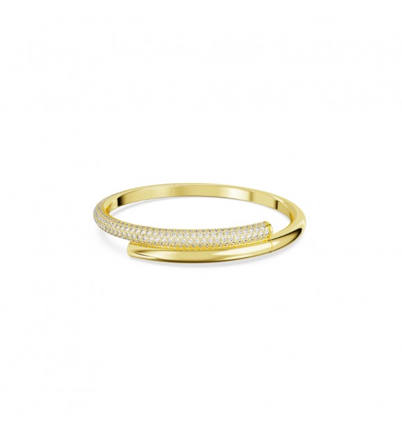 SWARVOSKI PULSERA DEXTERA, CIERRE MAGNETICO,
 BLANCO, BAÑO TONO ORO