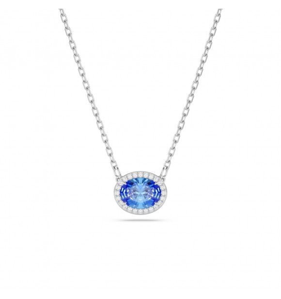 SWAROVSKI COLLAR CONSTELLA, TALLA OVALDADA AZUL. BAÑO DE RODIO