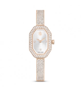 SWAROVSKI RELOJ DEXTERA BANGLE, FABRICADO EN SUIZA CON BRAZALETE DE METAL,
 CON TONO DORADO Y ACABADO EN TONO ORO CHAMPAN