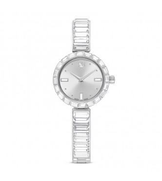 SWAROVSKI RELOJ MATRIX BANGLE, FABRICADO EN SUIZA,
 PULSERA DE CRISTAL, TONO PLATEADO, ACERO INOXIDABLE