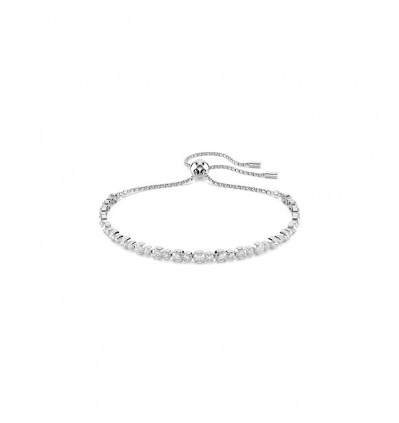 SWAROVSKI PULSERA TENNIS MATRIX, TALLAS REDONDAS COMNADAS BLANCAS,
 BAÑO DE RODIO