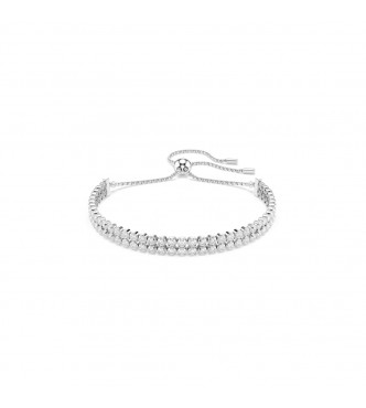 SWAROVSKI PULSERA TENNIS MATRIX, TAÑÑA REDONDA BLANCA,
 BAÑO DE RODIO