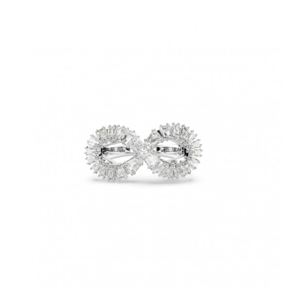 SWAROVSKI ANILLO HYPERBOLA, SIMBOLO INFINITO,
 BLANCO, BAÑO DE RODIO