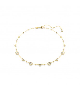 SWAROVSKI COLLAR IMBER, TALLA REDONDA, DISEÑO DISTRIBUIDO,
 BLANCO, BAÑO TONO ORO