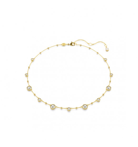 SWAROVSKI COLLAR IMBER, TALLA REDONDA, DISEÑO DISTRIBUIDO,
 BLANCO, BAÑO TONO ORO