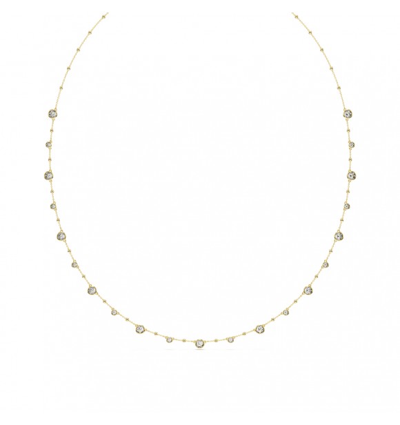 SWAROVSKI COLLAR IMBER, TALLA REDONDA BLANCO,
 BAÑO TONO ORO