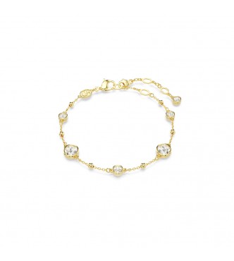 SWAROVSKI PULSERA IMBER, TALLA REDONDA BLANCA, BAÑO TONO ORO
