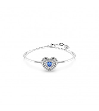 SWAROVSKI PULSERA HYPERBOLA CORAZÓN AZUL,
 BAÑO DE RODIO