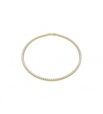 SWAROVSKI COLLAR MATRIX TENNIS, TALLA REDONDA BLANCO,
 BAÑO TONO ORO