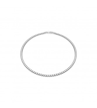 SWAROVSKI COLLAR MATRIX TENNIS, TALLA REDONDA, BLANCO, BAÑO DE RODIO