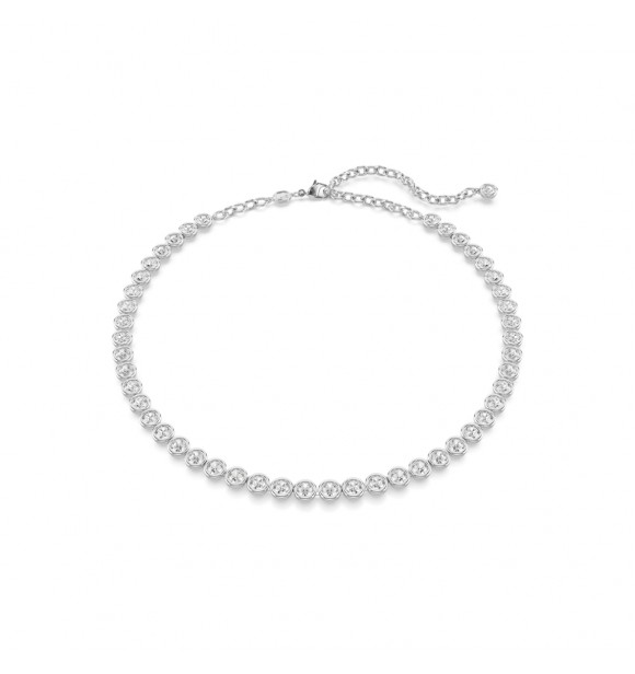 SWAROVSKI COLLAR IMBER TENNIS, TALLA REDONDA BLANCO,
 BAÑO DE RODIO