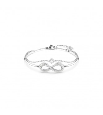 SWAROVSKI PULSERA HYPERBOLA, SIMBOLO INFINITO,
 BLANCO, BAÑO DE RODIO