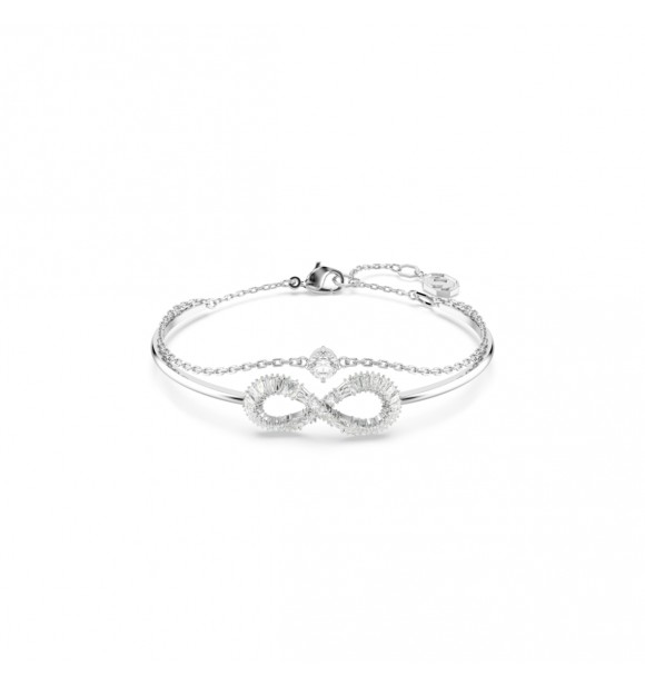 SWAROVSKI PULSERA HYPERBOLA, SIMBOLO INFINITO,
 BLANCO, BAÑO DE RODIO