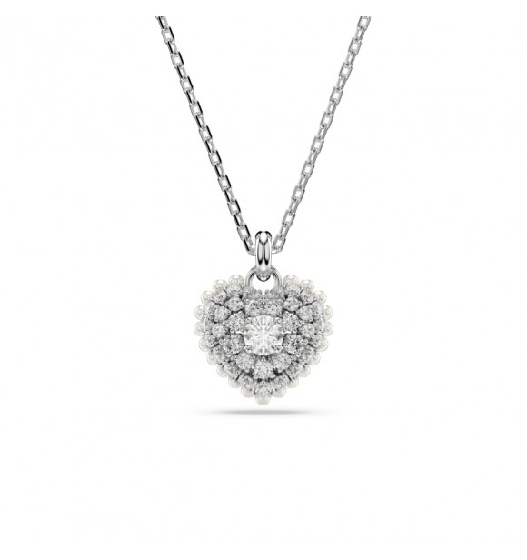 SWAROVSKI COLGANTE CORAZÓN, BLANCO, BAÑO DE RODIO