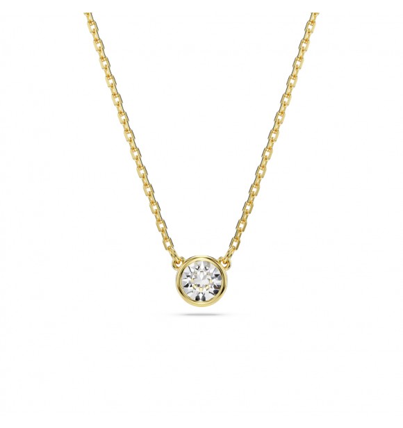 SWAROVSKI COLGANTE IMBER TALLA REDODNDA BLANCO,
 BAÑO TONO ORO