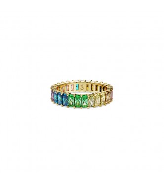 SWAROVSKI ANILLO MATRIX, TALLA BAGUETTE, MULTICOLOR,
 BAÑO TONO RORO