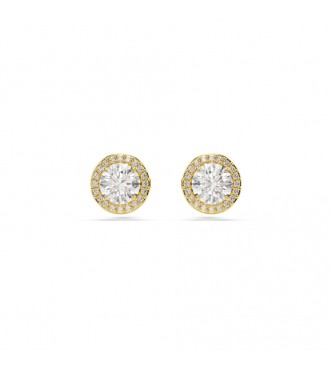 SWAROVSKI PENDIENTES DE BOTON UNA ANGELIC,
 TALLA REDONDA, TONO DORADO, BAÑO TONO ORO