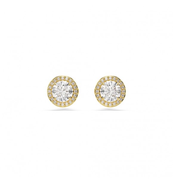 SWAROVSKI PENDIENTES DE BOTON UNA ANGELIC,
 TALLA REDONDA, TONO DORADO, BAÑO TONO ORO