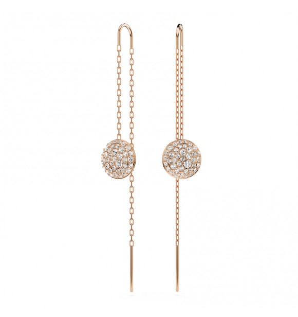 SWAROVSKI PENDINTES METERORA BLANCOS, BAÑO ORO ROSA