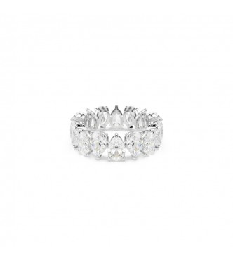 SWAROVSKI ANILLO MATRIX VITTORE, TALLA PERA BLANCO,
 ACABADO EN TONO PLATEADO