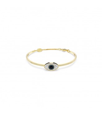 SWAROVSKI PULSERA SYMBOLICA, OJO TURCO AZUL,
 BAÑO TONO ORO