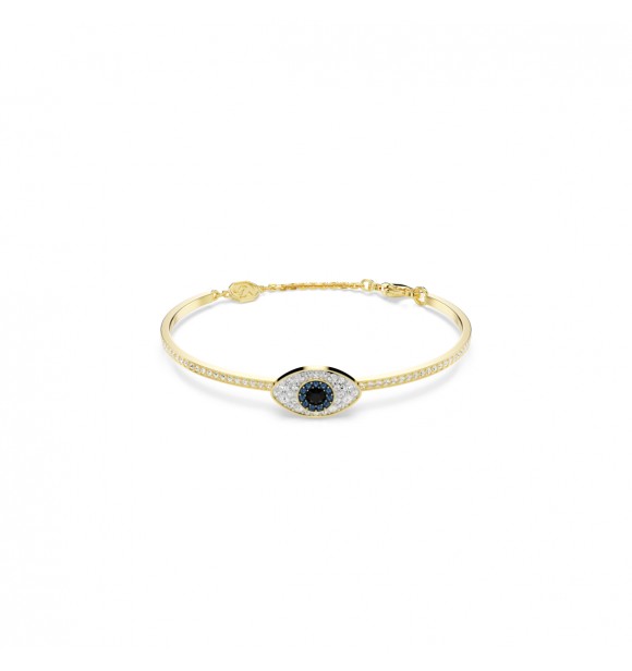 SWAROVSKI PULSERA SYMBOLICA, OJO TURCO AZUL,
 BAÑO TONO ORO