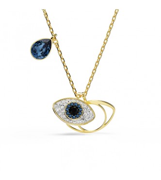 SWAROVSKI COLGANTE SYMBOLICA, OJO TURZO,
 AZUL, BAÑO TONO ORO