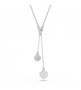 SWAROVSKI COLGANTE DEXTERA, TALLA REDONDA,
 ESFERA Y CUBO BLANCO, BAÑO DE RODIO