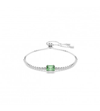SWAROVSKI PULSERA MATRIX TENNIS, TALLAS MIXTAS VERDES,
 BAÑO DE RODIO