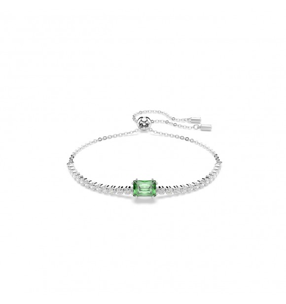 SWAROVSKI PULSERA MATRIX TENNIS, TALLAS MIXTAS VERDES,
 BAÑO DE RODIO
