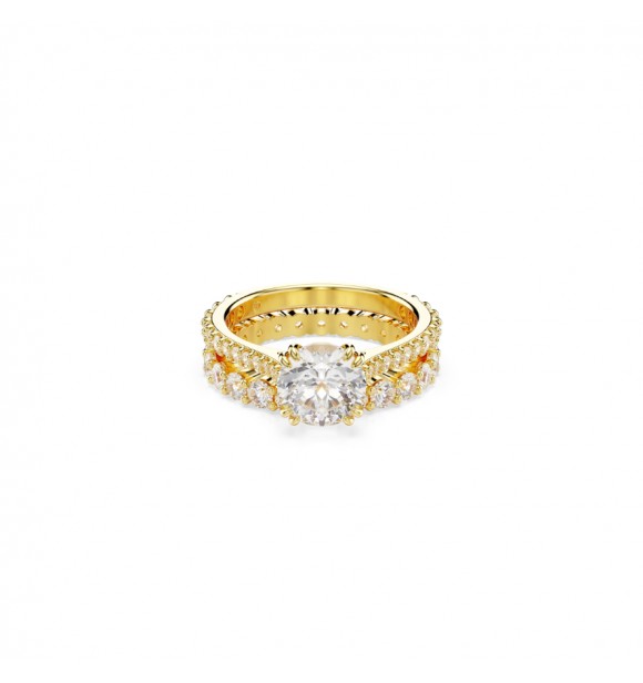 SWAROVSKI ANILLO STILLA, TALLA REDONDA BLANCA,
 BAÑO TONO ORO
