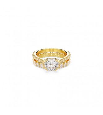 SWAROVSKI ANILLO STILLA, TALLA RENDODA BLANCO,
 BAÑO TONO ORO