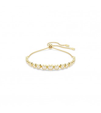 SWAROVSKI PULSERA TENNIS IMBER, TALLAS REODNDAS COMBINADAS BLANCAS,
 BAÑO TONO ORO