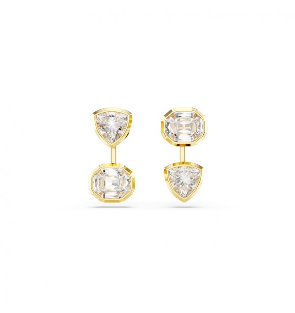 SWAROVSI 5705461 PENDIENTES EAR JACKET IMBER, DISEÑO ASIMETRICO, TALLAS MIXTAS BLANCOS, BAÑO TONO ORO