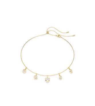 SWAROVSKI COLLAR IMBER, TALLAS MIXTAS BLANCAS,
 BAÑO TONO ORO