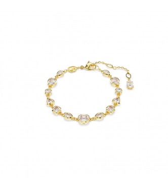 SWAROVSKI PULSERA TENNIS IMBER, TALLAS MIXTAS BLANCAS,
 BAÑO TONO ORO