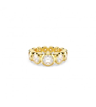 SWAROVSKI ANILLO IMBER, TALLAS REDONDAS COMBINADAS BLANCAS,
 BAÑO TONO ORO
