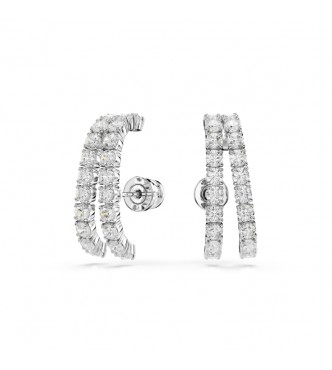 SWAROVSKI PENDIENTES EAR CUFF MATRIX,
 TALLA REDONDA BLANCOS, BAÑO DE RODIO
