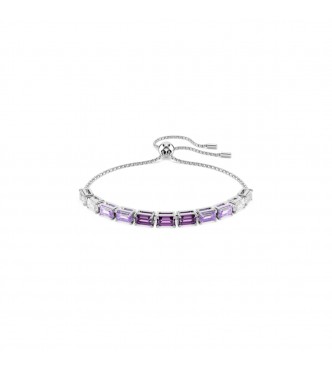 SWAROVSKI PULSERA MATRIX, TALLA BAGUETTE MORADA,
 BAÑO DE RODIO