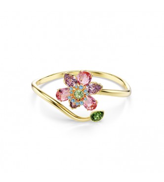 SWAROVSKI PULSERA IDYLLIA, TALLAS MIXTAS, FLOR MULTICOLOR, BAÑO TONO ORO