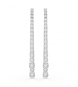 SWAROVSKI PENDIENTES MATRIX, DEGRADADO DE TALLAS REDONDAS BLANCOS,
 BAÑO DE RODIO
