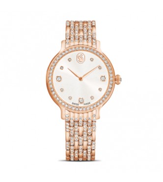 SWAROVSKI RELOJ IMBER, FABRICADO EN SUIZA, BRAZALETE DE METAL,
 TONO ORO ROSA, ACABADO TONO ORO ROSA