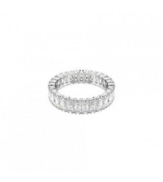 SWAROVSKI ANILLO MATRIX, TALLA BAGUETTE BLANCO,
 ACABADO EN TONO PLATEADO