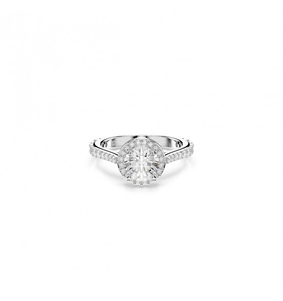 SWAROVSKI ANILLO UNA ANGELIC, TALLA REDONDA,
BLANCO, ACABADO EN TONO PLATEADO