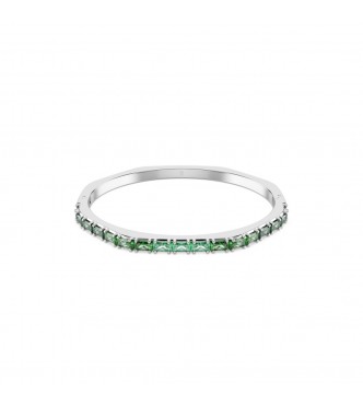 SWAROVSKI PULSERA MATRIX, TALLA BAGUETTE VERDE,
 BAÑO DE RODIO
