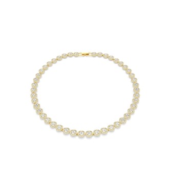 SWAROVSKI COLLAR TENNIS UNA ANGELIC, TALLA REDONDA, BLANCO, BAÑO TONO ORO